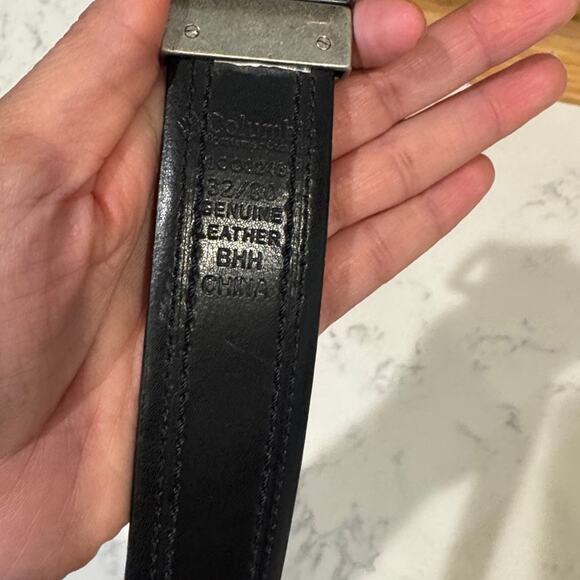 Columbia reversible black brown leather belt size 32 unisex casual versatile - Picture 6 of 7
